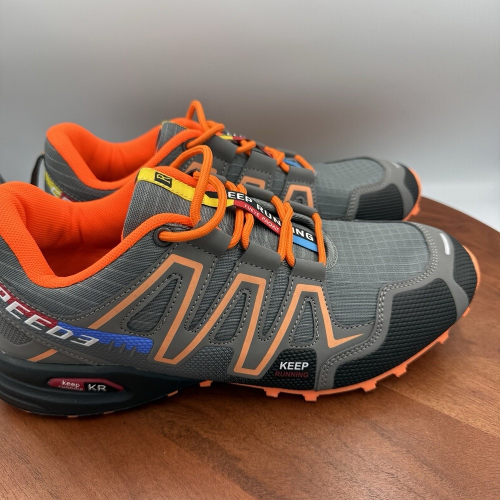 KEEP RUNNING Brand‎ Speed 3 Running Shoes  Gray/Orange Size EU 43/US 10-10.5
